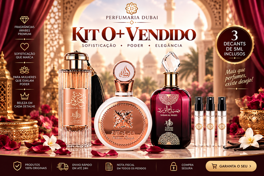 Kit o mais vendido - Durrat Al Aroos, Fakhar Rose e Sabah Al Ward