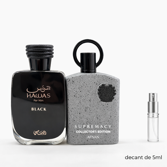 Combo - decant de 5ml - Supremacy Collectors Edition - Hawas Black