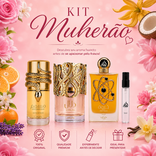 Kit Mulherão - Musamam White Intense, Dalal e Tharwah Gold