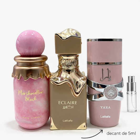 Decant de 5ml - Eclaire, Marshmallow Blush e Yara