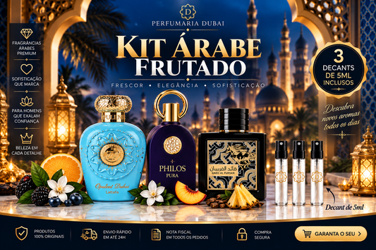 Kit Árabe Frutado - Opulent Dubai, Philos Pura e Qaed Al Foursan