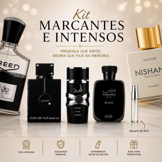 Kit Marcantes e Intensos - Club de Nuit, Asad Elixir e Hawas Black