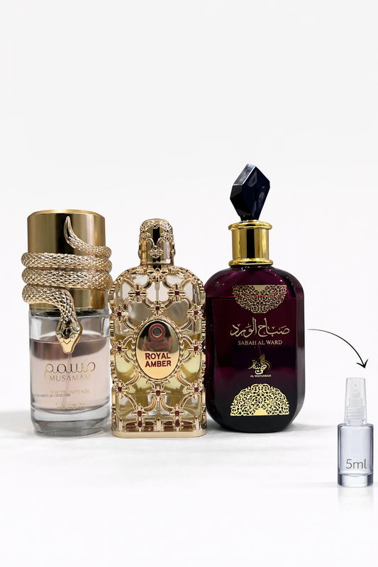 COMBO - Decant de 5ML - Royal Amber, Musamam White Intense e Sabah Al Ward