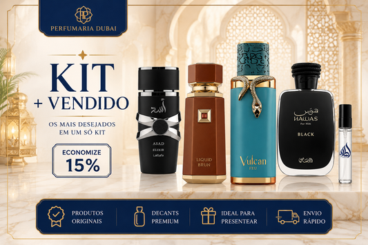 Kit +Vendido - Asad Elixir, Vulcan Feu, Liquid Brun e Hawas Black