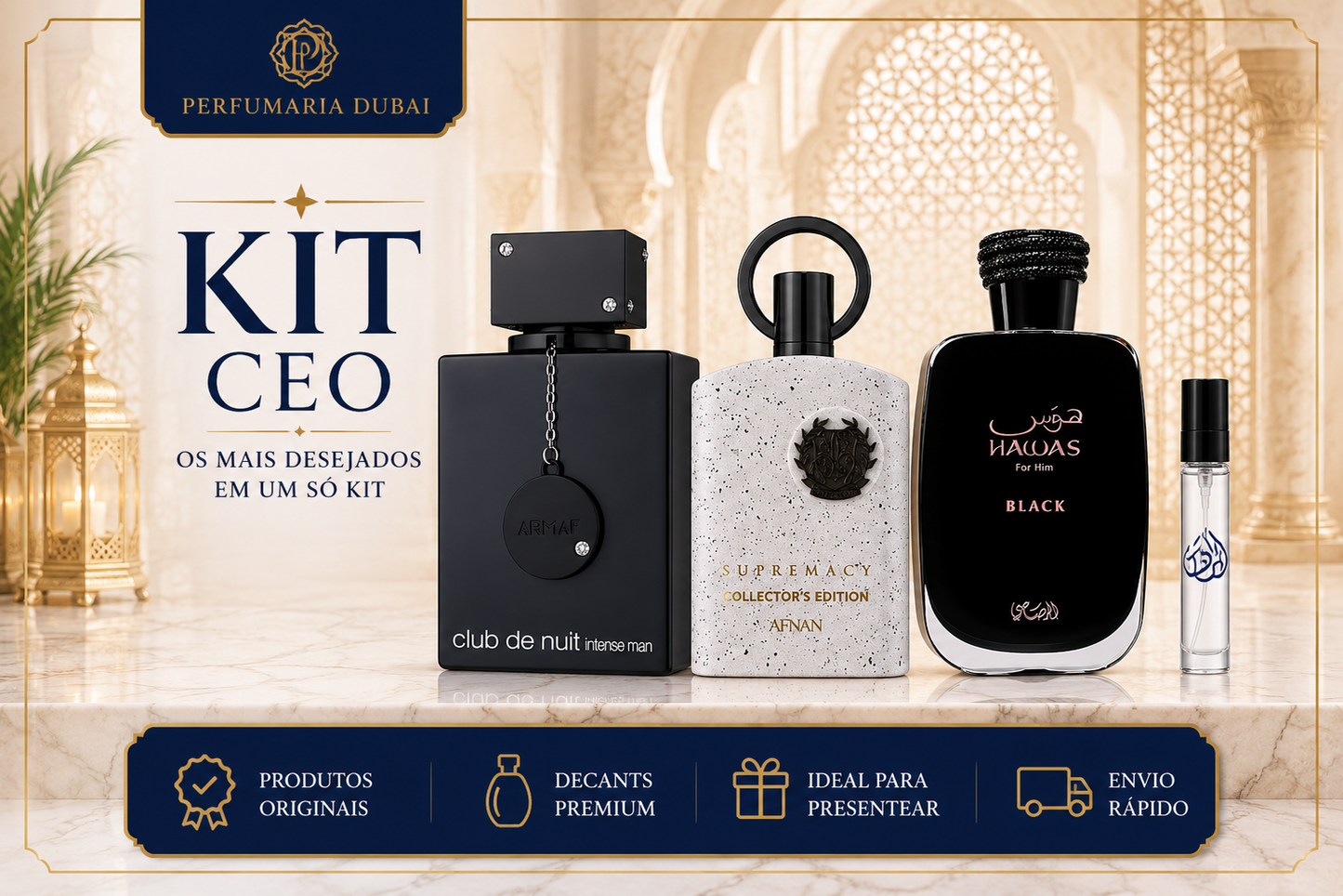 Kit CEO - Club de Nuit Intense Man, Supremacy Collectors Edition e Hawas Black