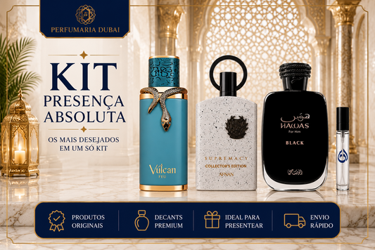 Kit Presença Absoluta - Supremacy Collectors Edition, Hawas Black e Vulcan Feu